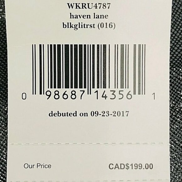 Women's Authentic KATE SPADE Haven Lane Hani Striped Tote Bag in Black Glitter - Picture 5 of 8